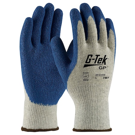 Pip Coated Gloves, Cotton, Polyester, Rubber, Latex, Gray, M 12 PK 39-C1300/M